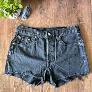 Levi's Black Jean Shorts Distressed Cut-Off Style